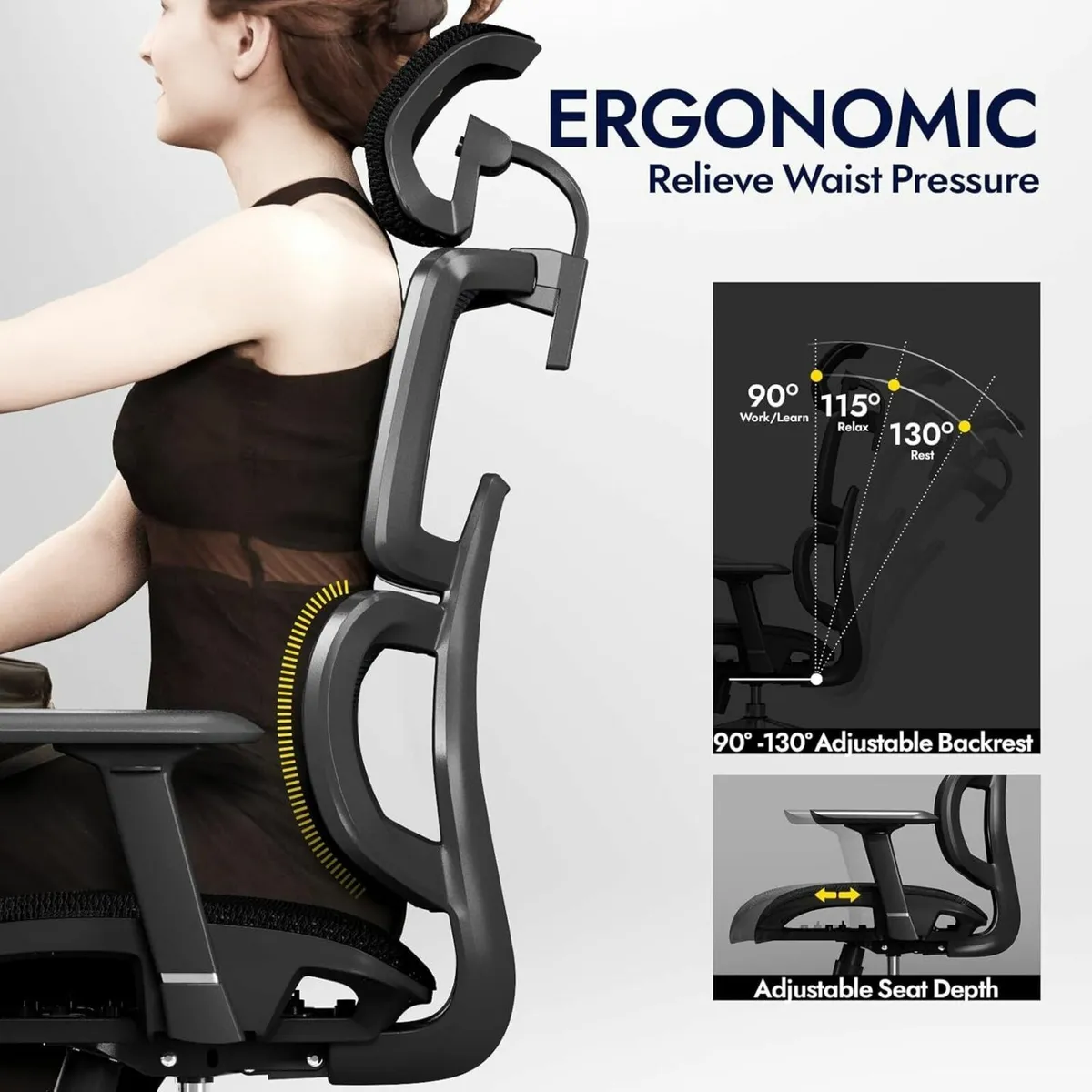 Ergonomic Office Chair - Breathable High Back - Image 4