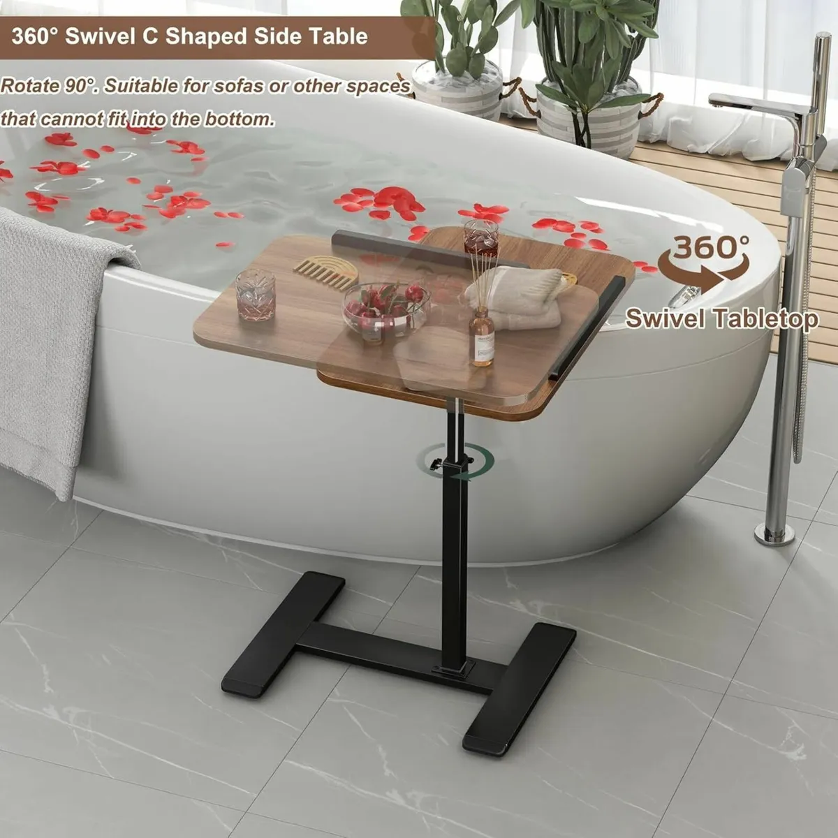 Adjustable Height C Shaped Side Table 360degreesSw - Image 4