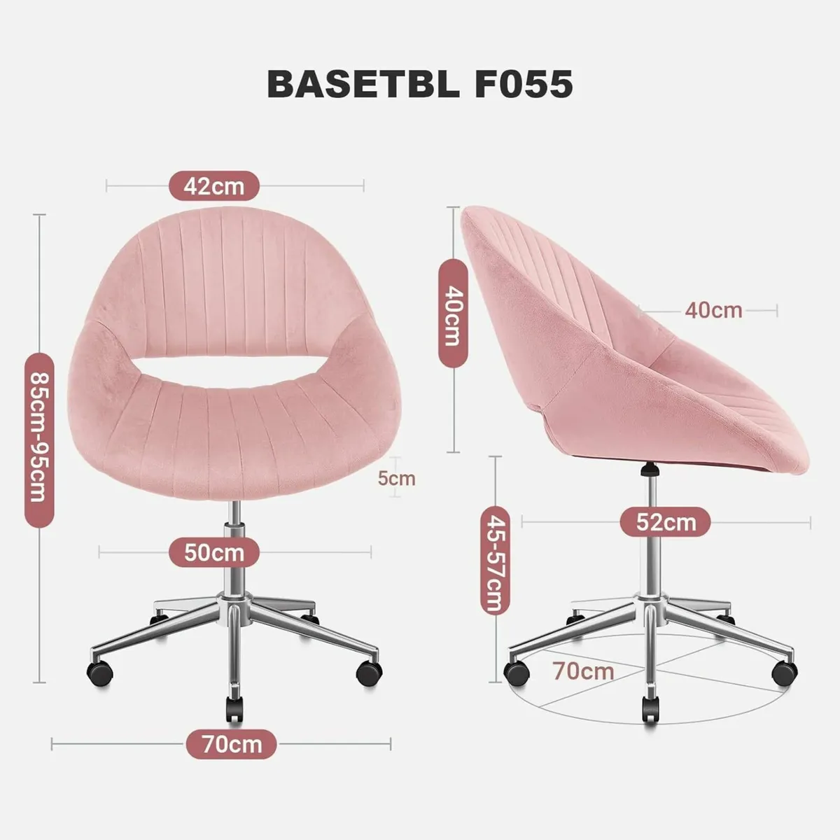 Pink Office Desk Chair Stylish Comfy with Extra - Image 2