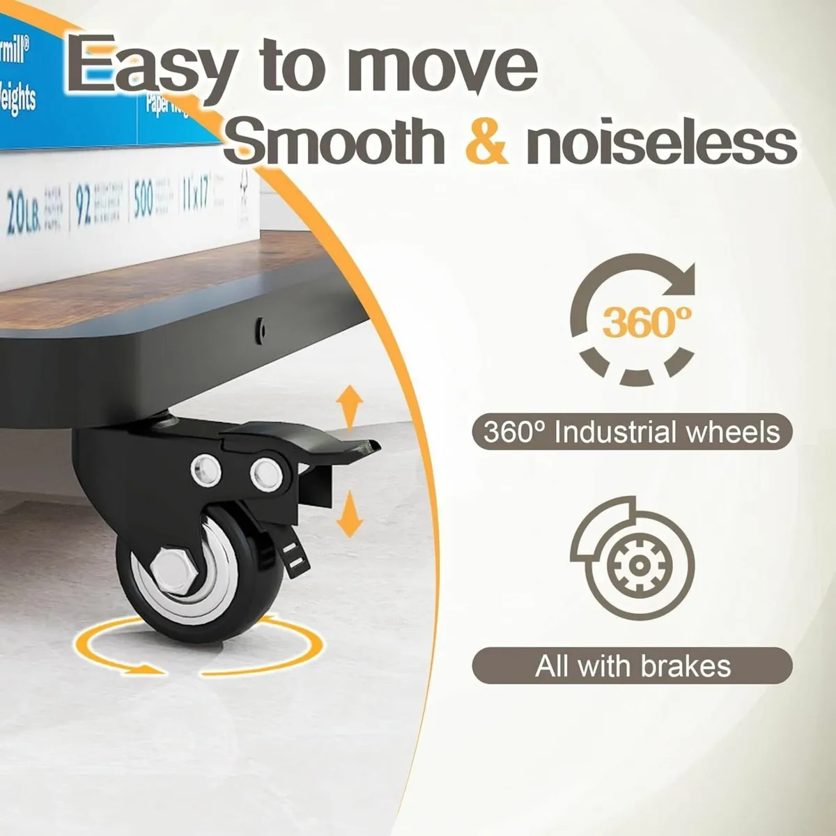 3-Tier Movable Laser Printer Cart Large Machine - Image 4