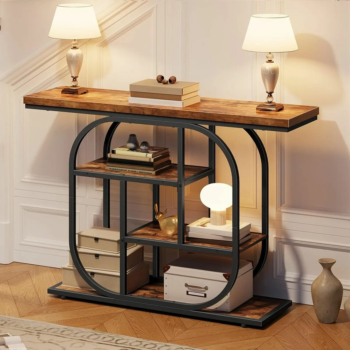 Narrow Console Table for Hallway 110 cm 4-Tier - Image 4