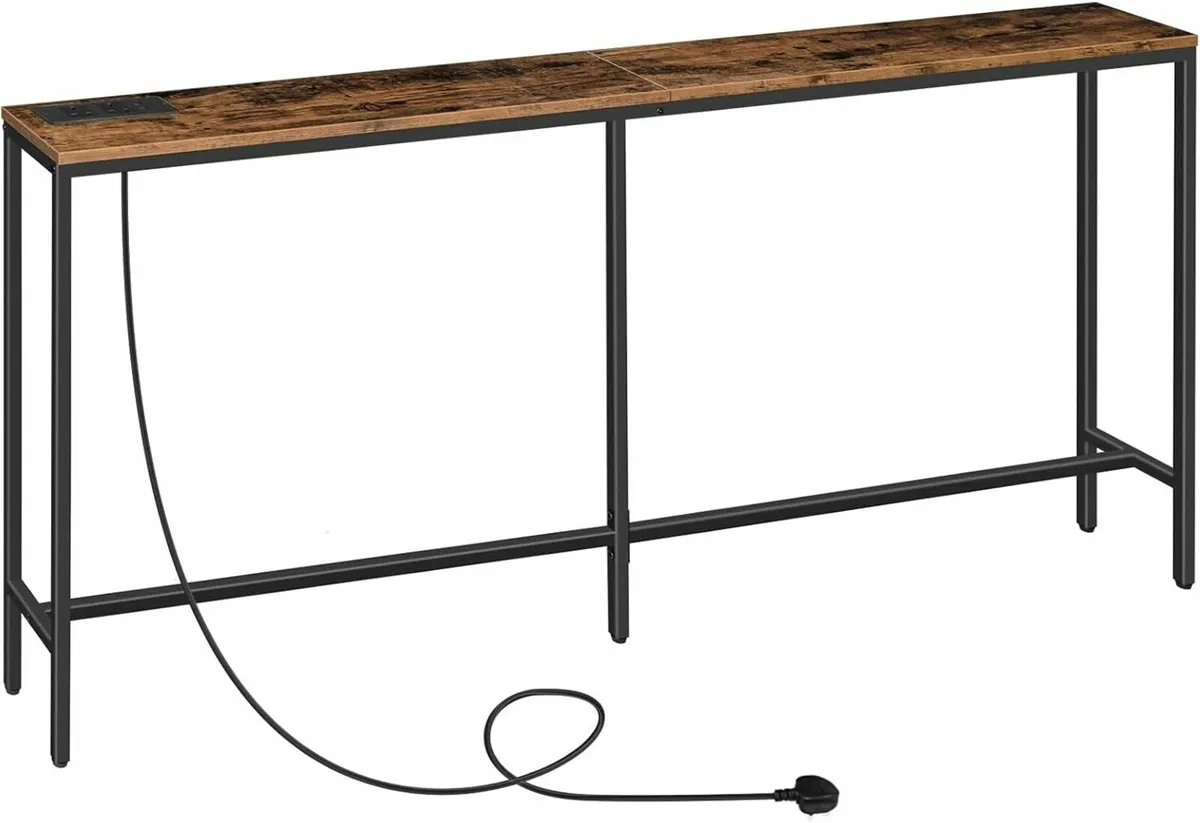 Console Table with Power Outlet 180 cm Narrow - Image 1