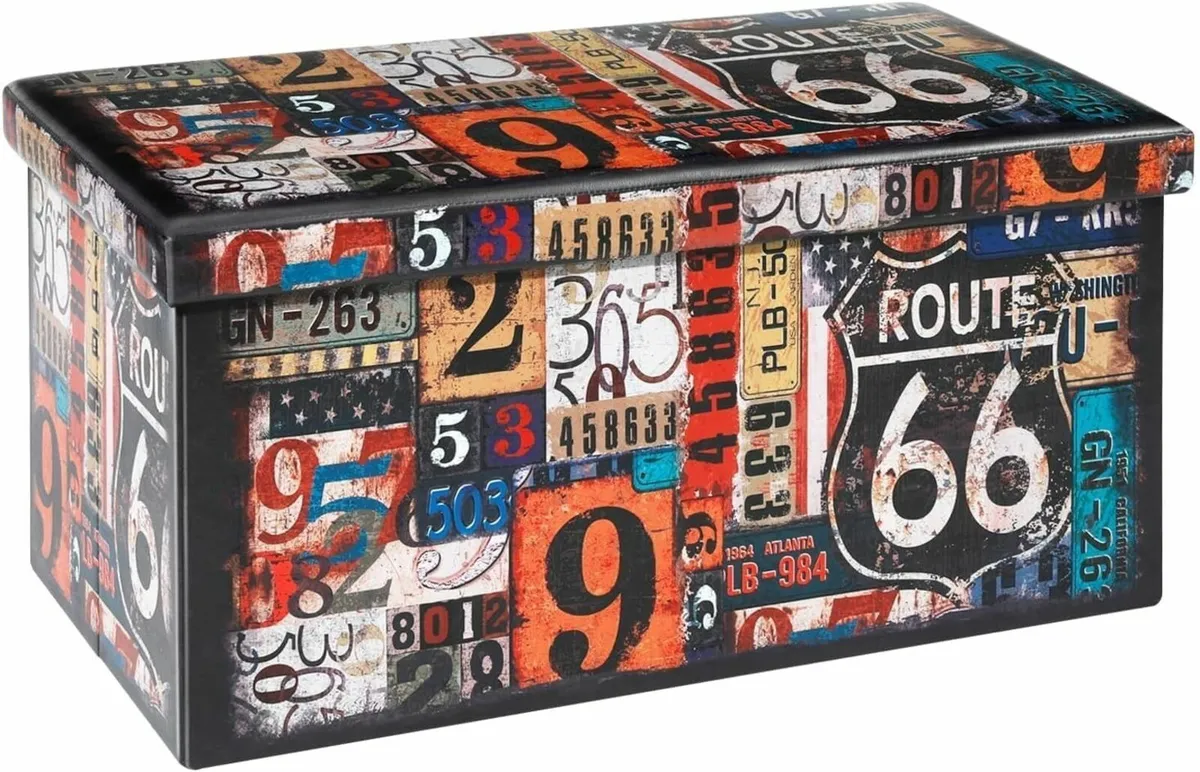 Folding Storage Ottoman Bench Footstool for - Image 1