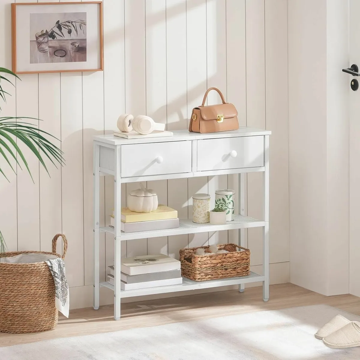 Console Table Slim with 2 Non-woven Drawers - Image 2