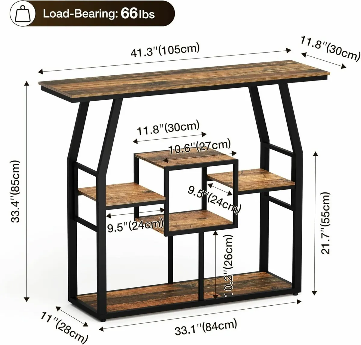 Pampaic Console Table 6-Tier Slim Sofa 105 x 30 - Image 2