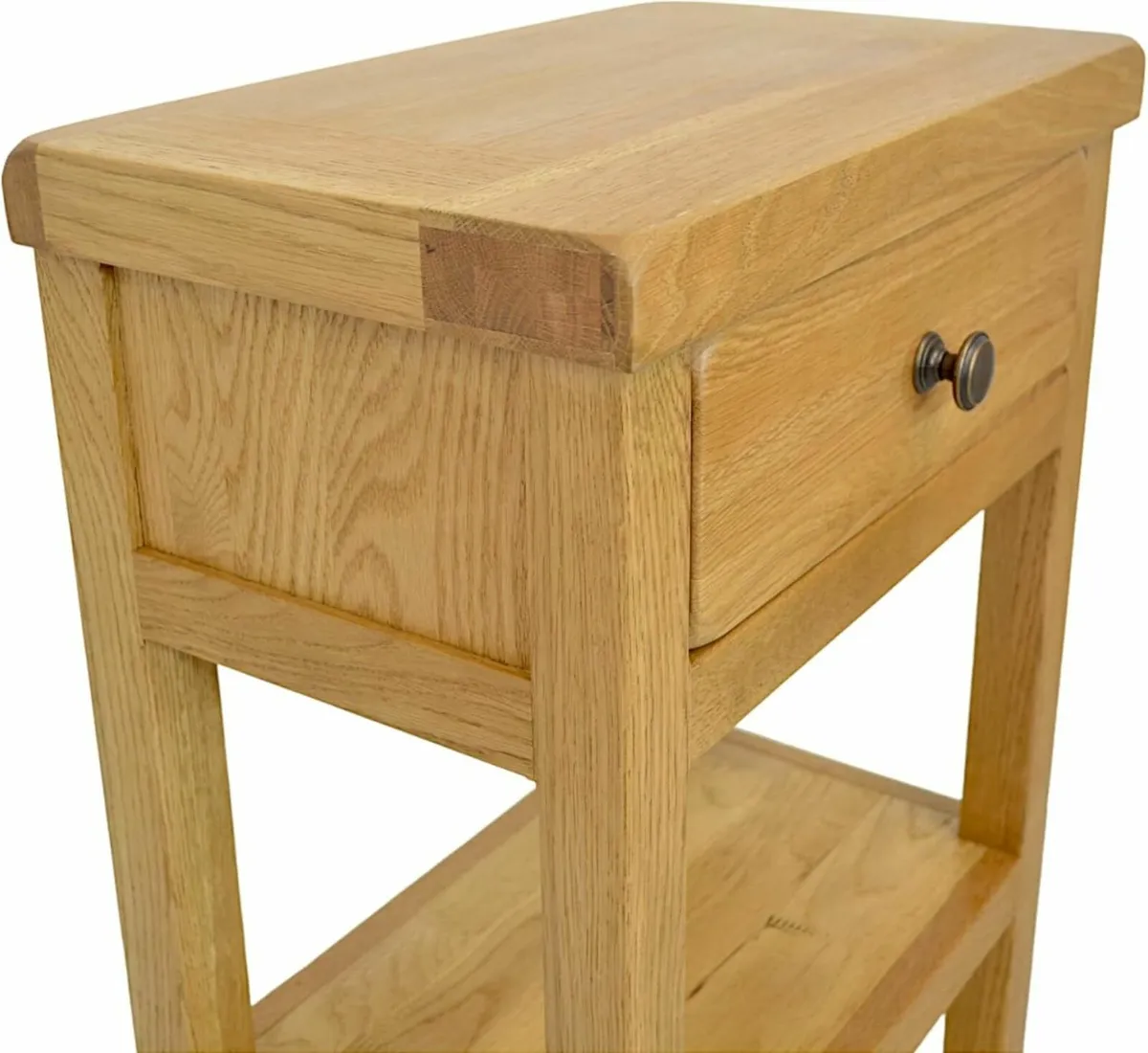 Oak Console Table with Narrow Shelf Solid Hallway - Image 4