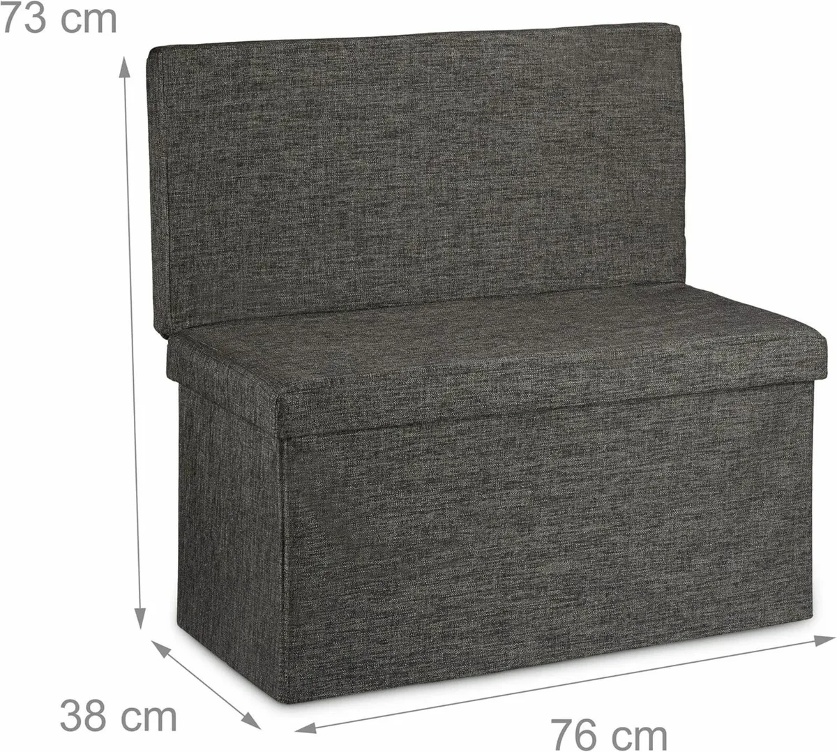 Folding Storage Ottoman with Seat Back Size Large - Image 3
