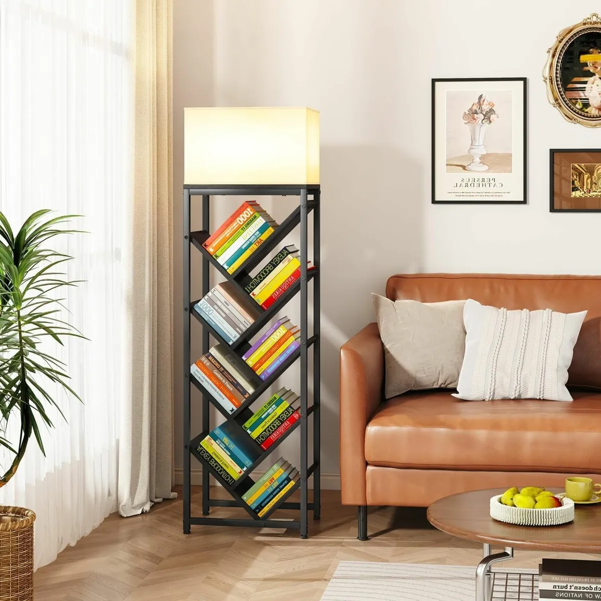 9 Tier Tree Bookshelf Floor Standing Wood for - Image 2