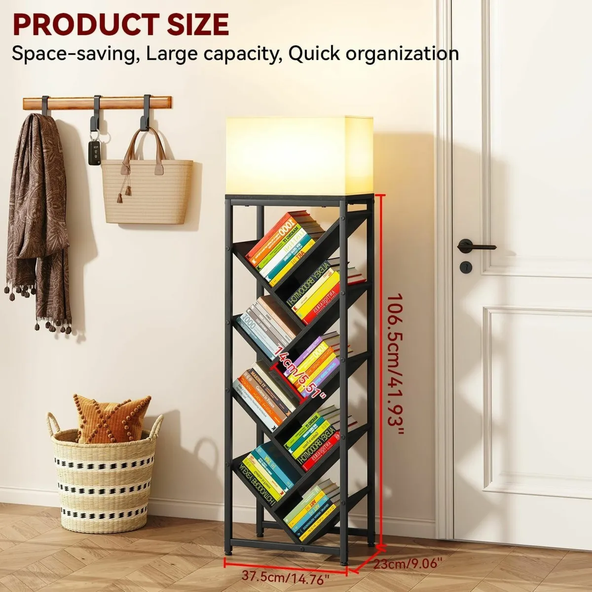 9 Tier Tree Bookshelf Floor Standing Wood for - Image 3