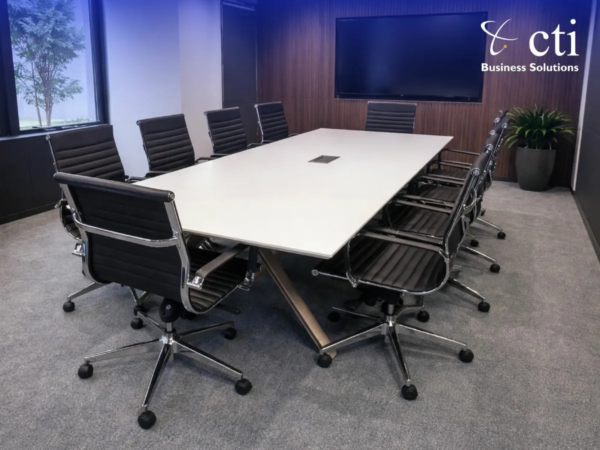 Brand New Yeats White 2.4m/3.2m Boardroom Tables - Image 1