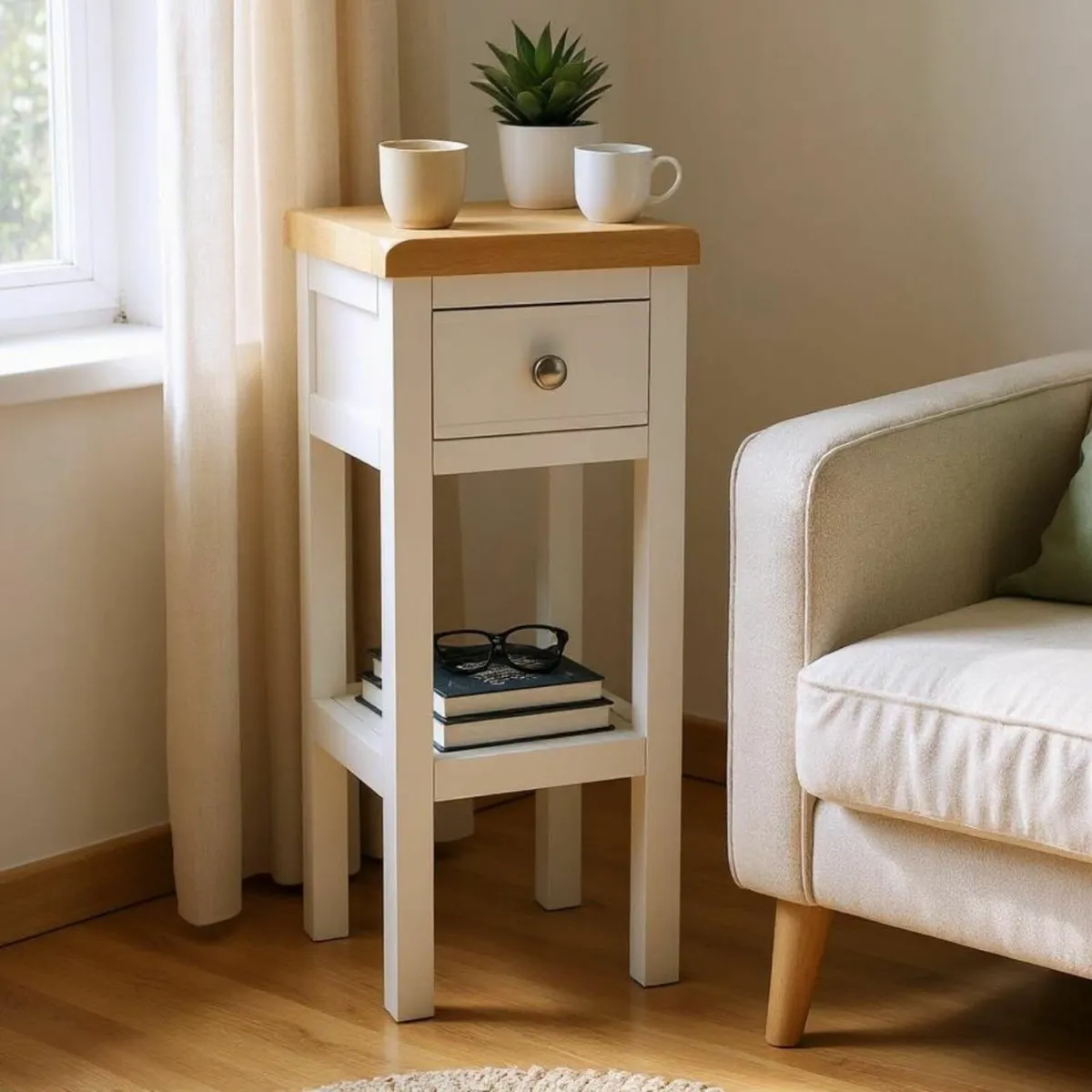 urniture Snow White Console Table with Drawer - Image 1