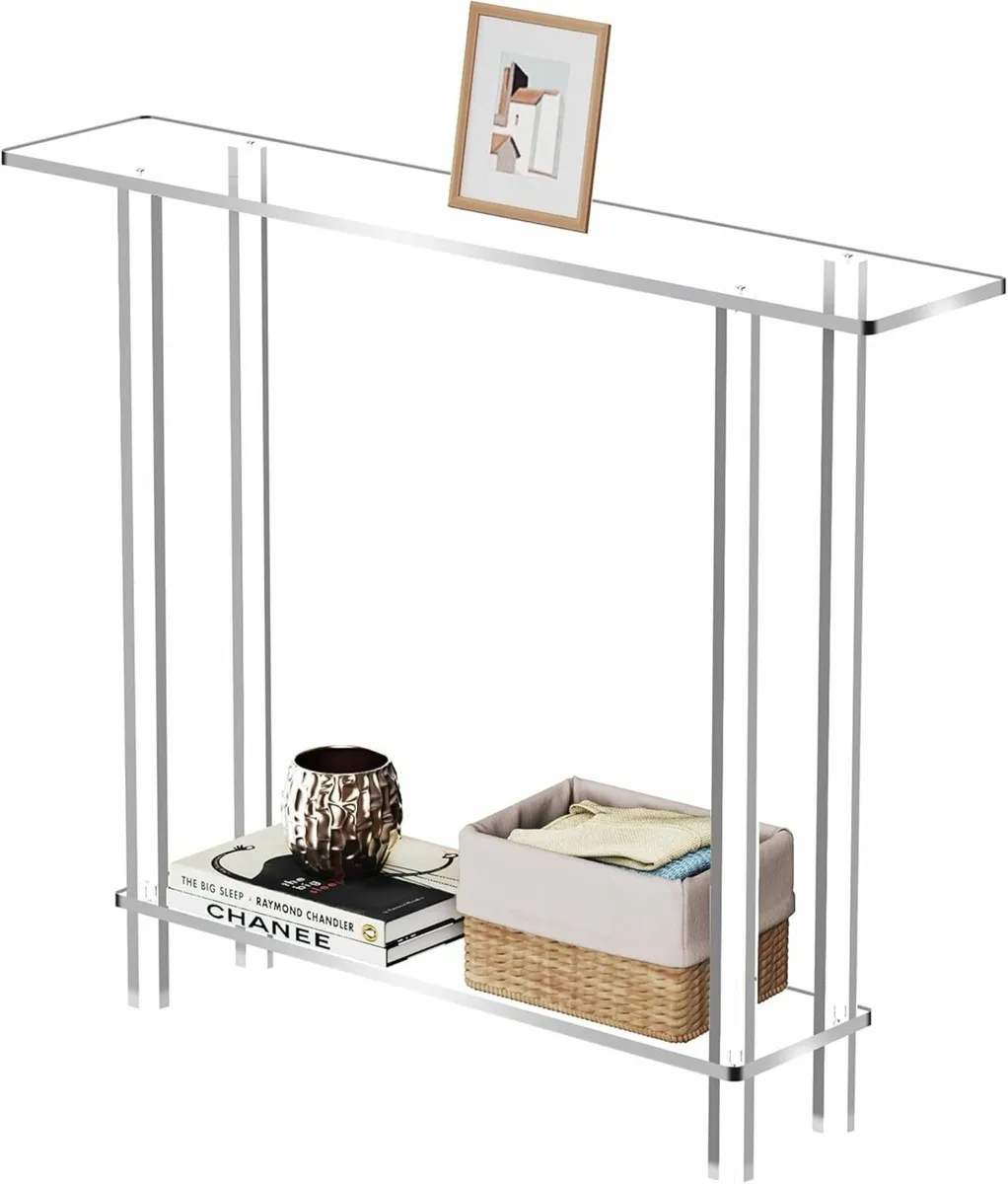 Acrylic Console Table Narrow Entryway Sofa Clear - Image 1