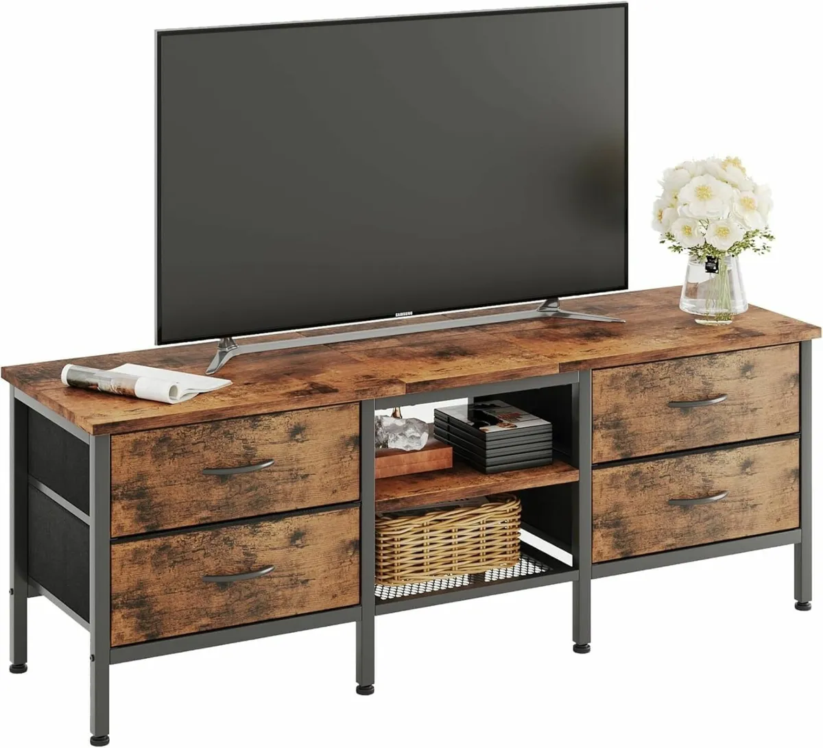 TV Stand with Storage Table 55 Inch Drawers for - Image 1