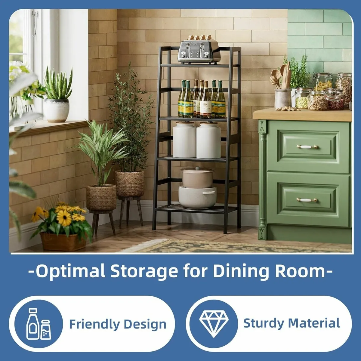 Black Bookshelf 4-Tier Ladder Shelf Open Bamboo - Image 4