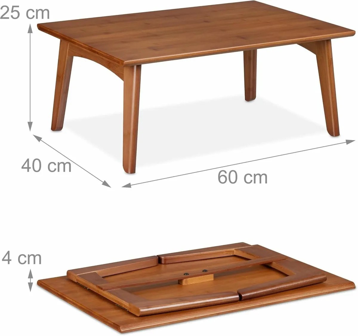 Folding Coffee Table Walnut Wood Look HWD: 25 x - Image 3