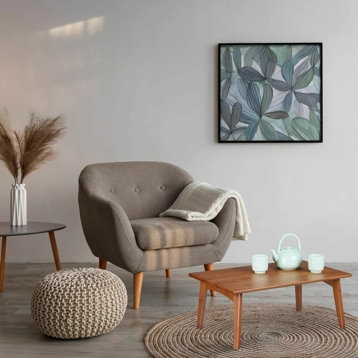 Folding Coffee Table Walnut Wood Look HWD: 25 x - Image 4