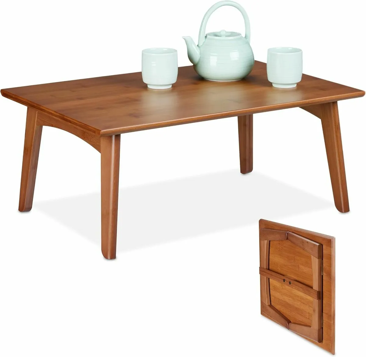Folding Coffee Table Walnut Wood Look HWD: 25 x - Image 1