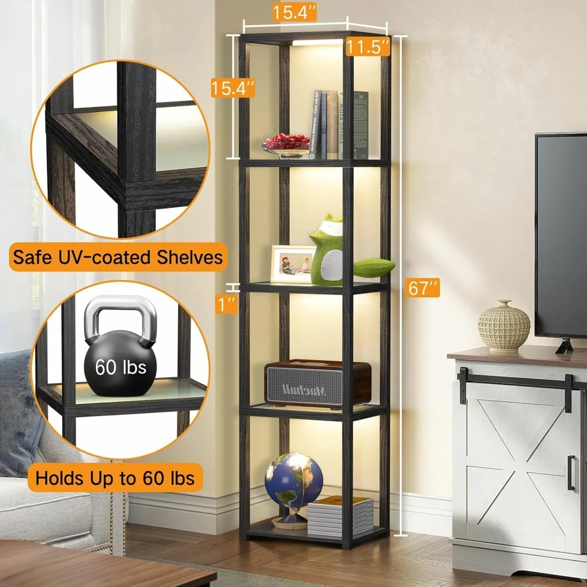 67 Glass Display Shelf with Dimmable LED Floor - Image 2