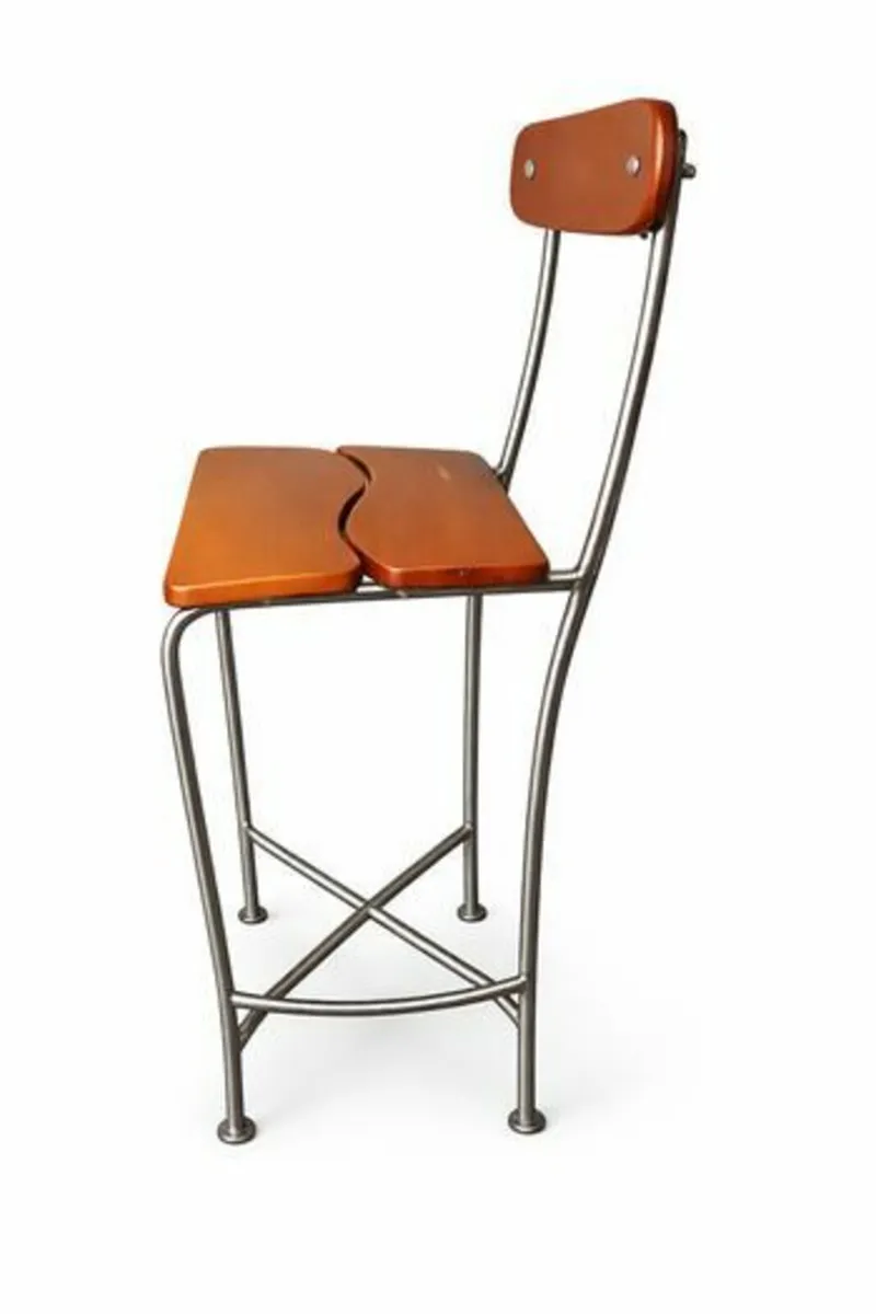 4x Vintage Bar Stools with Solid SA Yellow Wood - Image 2