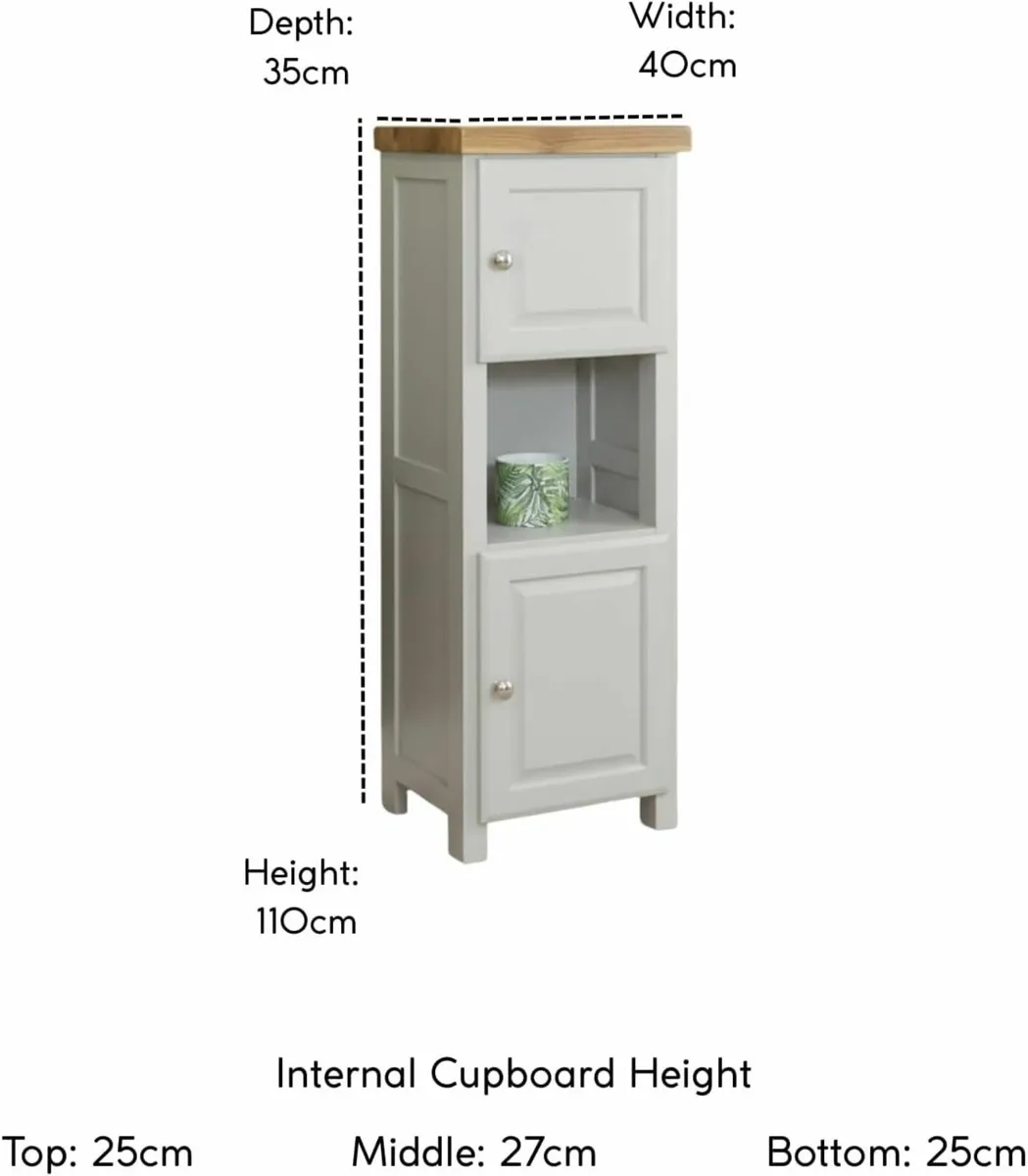 urniture Painted Slim Cabinet Grey Hallway - Image 2