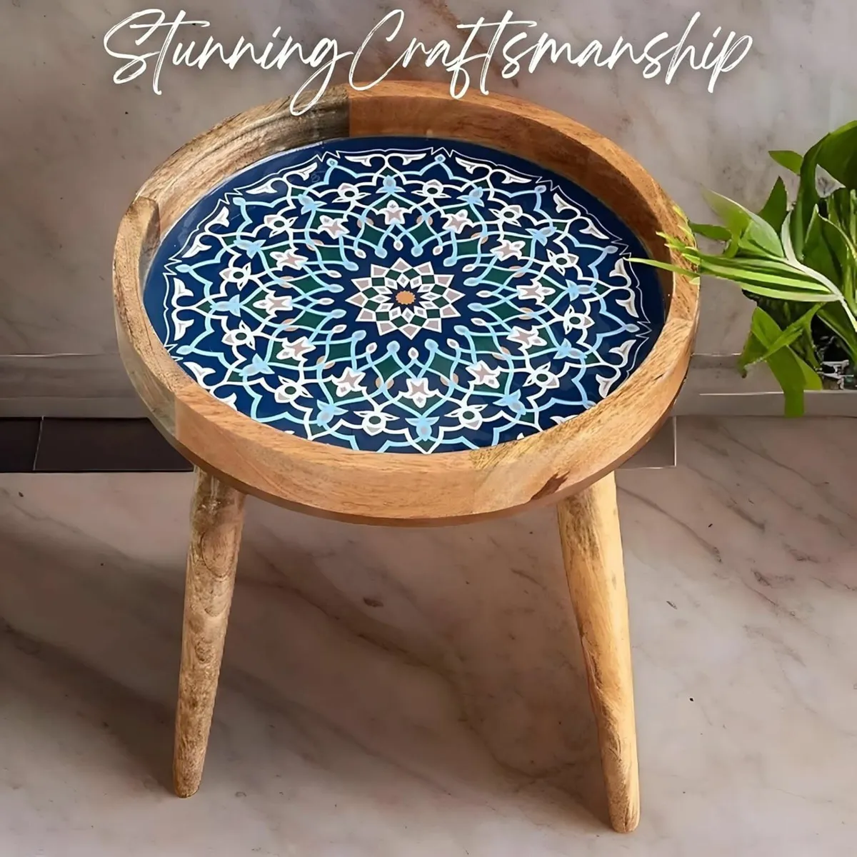 Mango Wood Side Table – Handmade 85% Artisan - Image 3