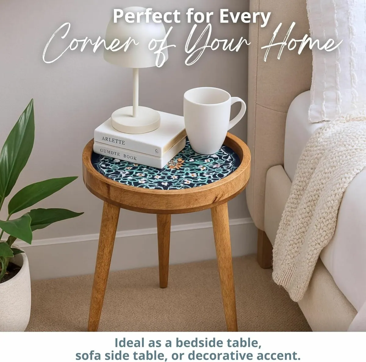 Mango Wood Side Table – Handmade 85% Artisan - Image 4