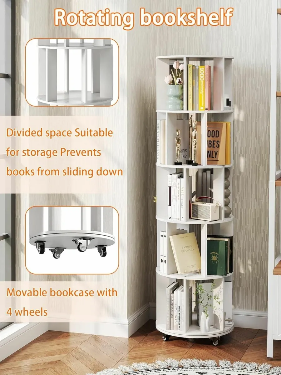 Rotating Bookshelf 360degrees revolving bookcase - Image 4
