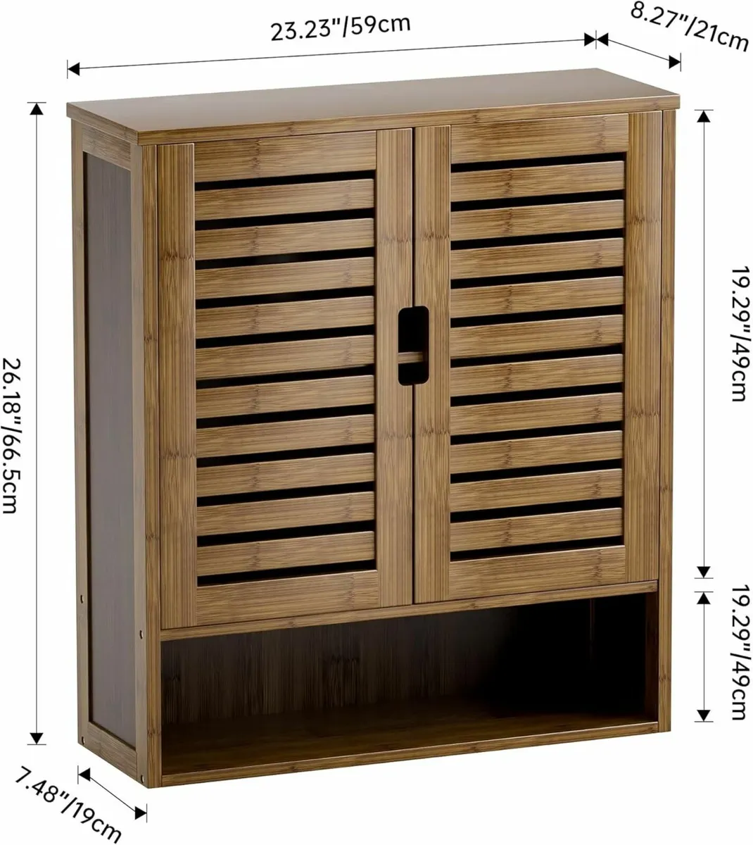 Bathroom Cabinet Wall Mounted Bamboo Over-The-Toil - Image 3