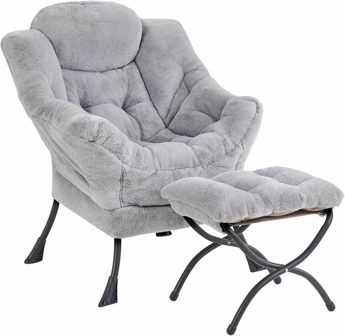 Comfy Armchair with Footstool Lazy Chair Ottoman - Image 1