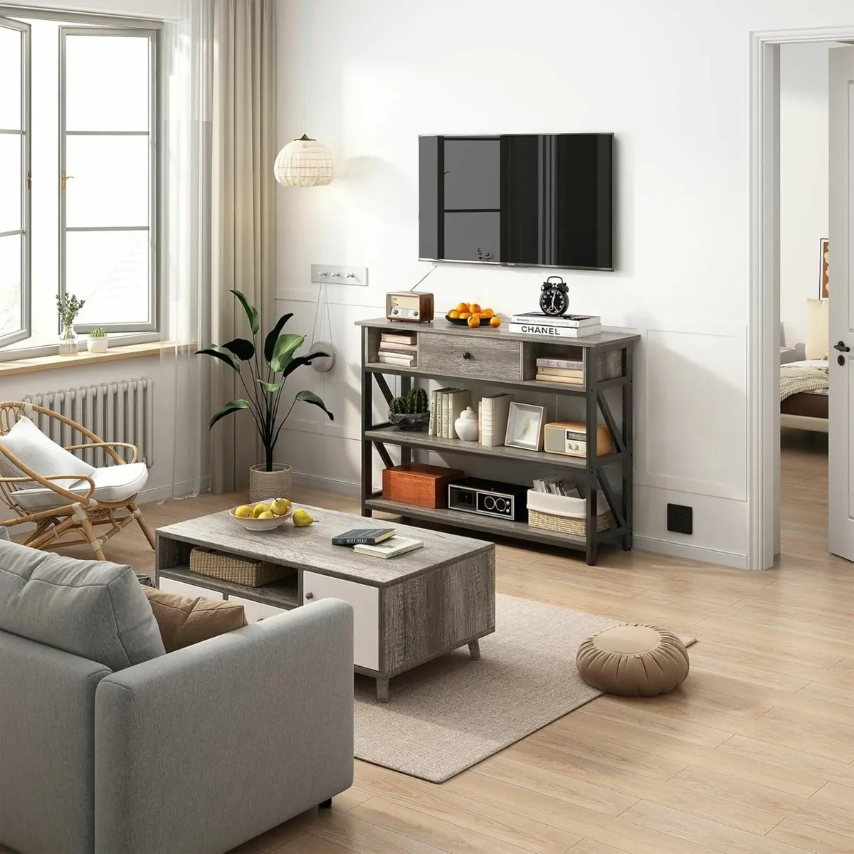 Console Table with Drawer Shelves 100cm Hallway - Image 4