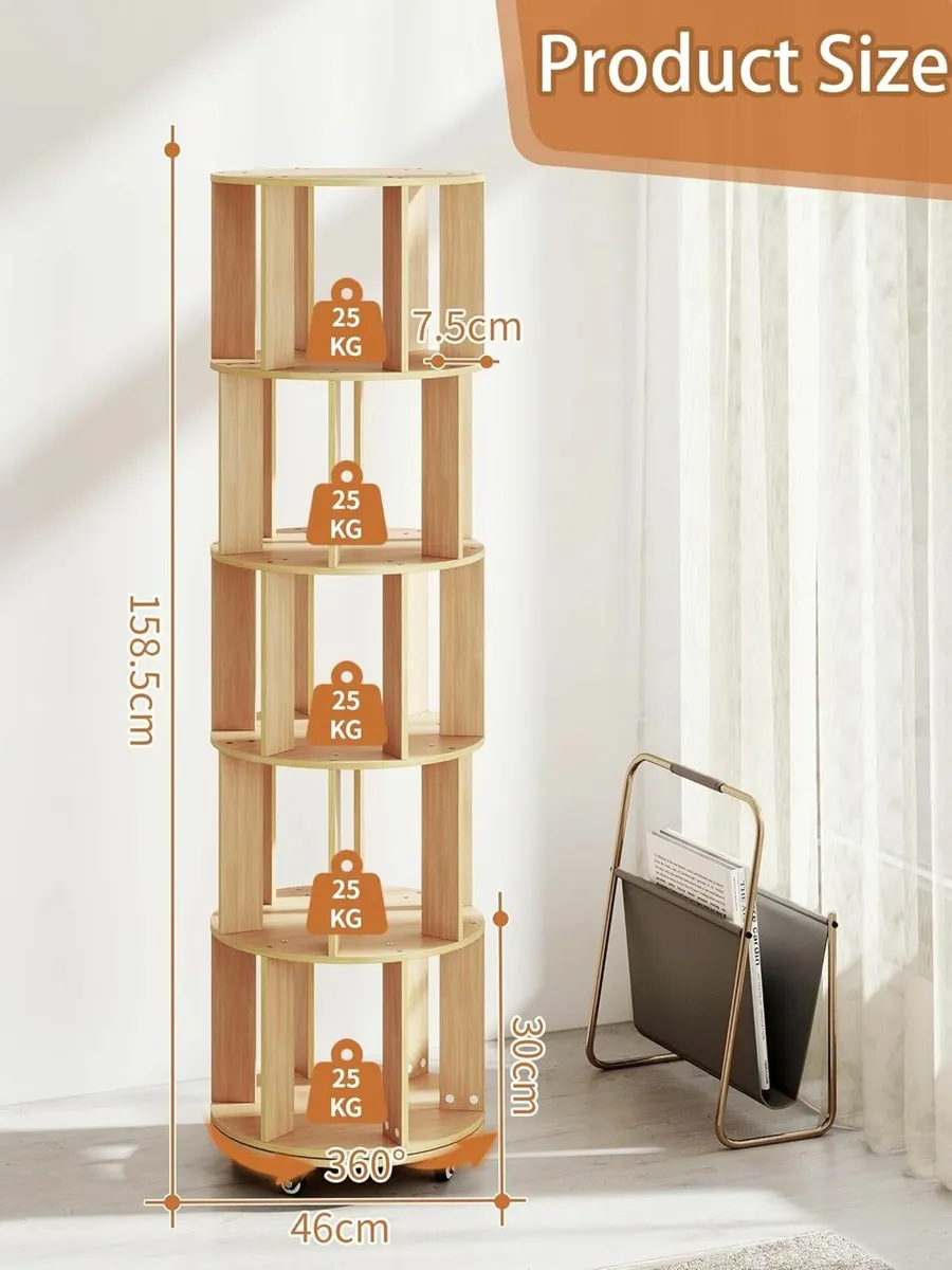 Rotating Bookshelf 360degrees revolving bookcase - Image 2