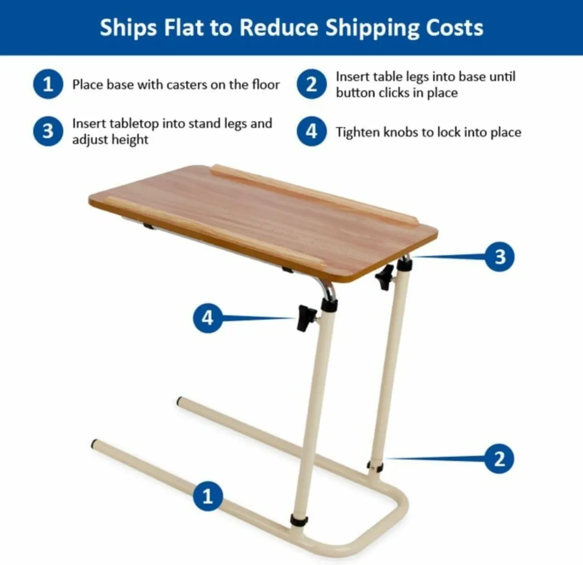 Homecraft Overbed Table Flat Packed Slides Over a - Image 4