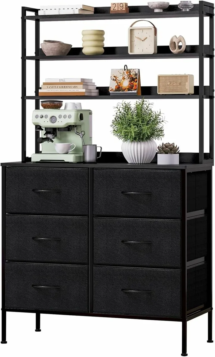 Chest of Drawers Fabric Dresser with 6 Tall Open - Image 1