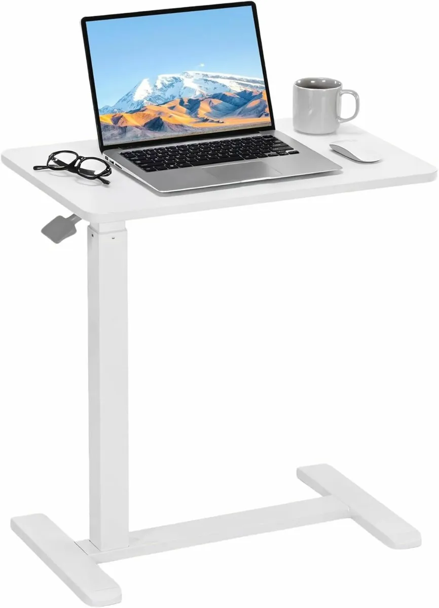 Mobile Standing Desk Over Bed Table with Wheels - Image 1