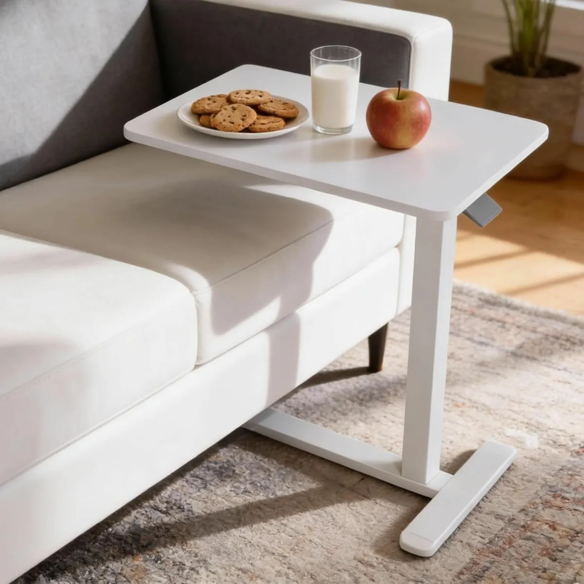 Mobile Standing Desk Over Bed Table with Wheels - Image 2