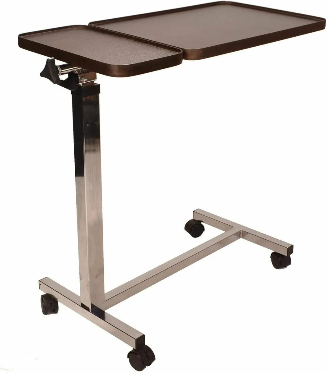 Deluxe twin top over bed table adjustable height - Image 3