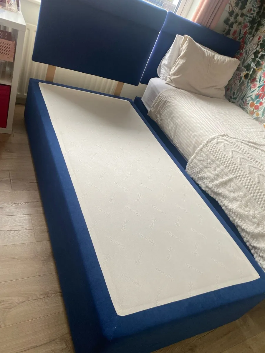 Two single bed bases with headboards - Image 2