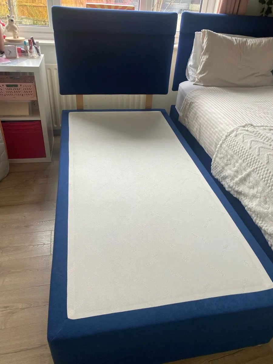 Two single bed bases with headboards - Image 1