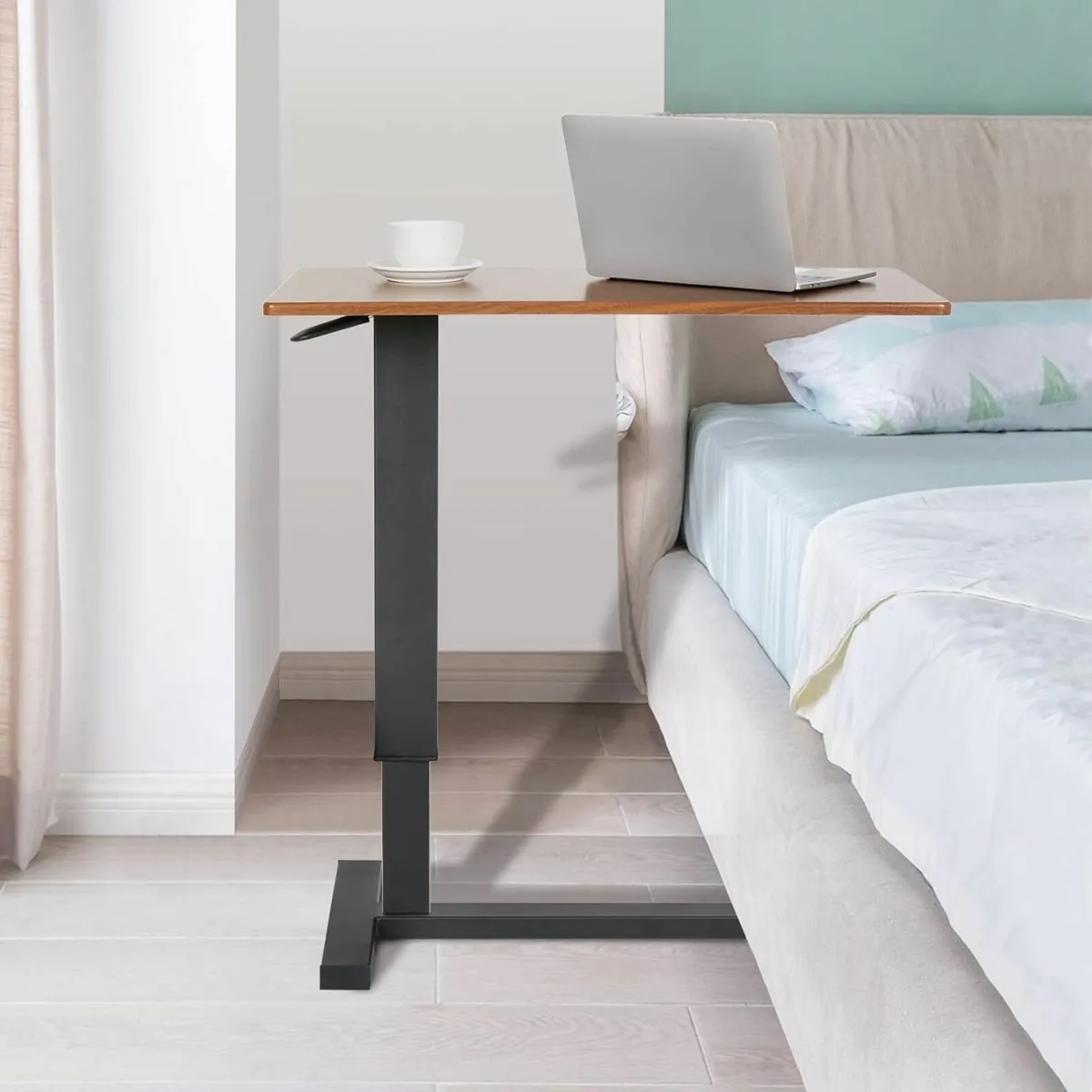 Overbed Bedside Table with Rolling Wheels - Image 2