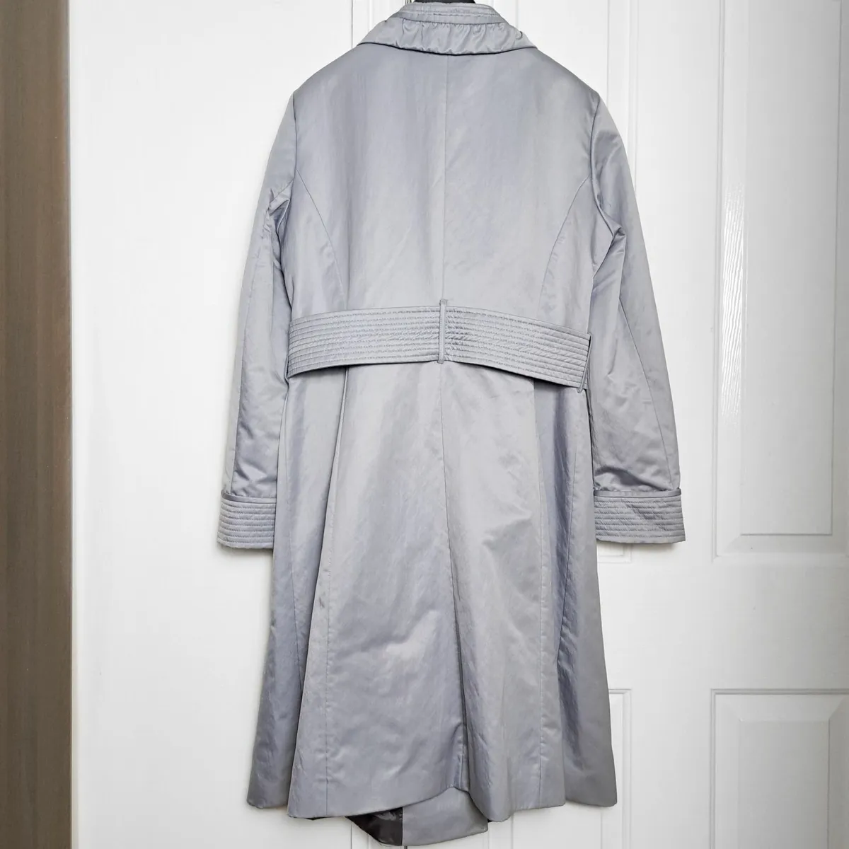 Quinn & Donnelly Grey Blue Trench Coat 14UK/42EU - Image 4