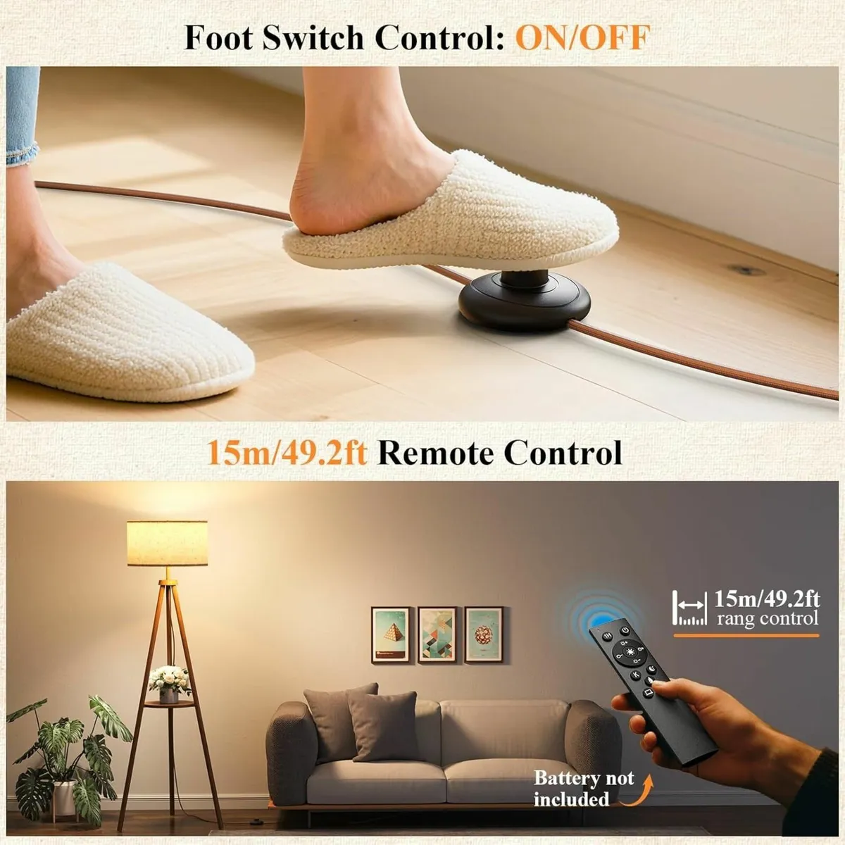 Tripod Floor Lamp with Storage Shelves - 12W - Image 4