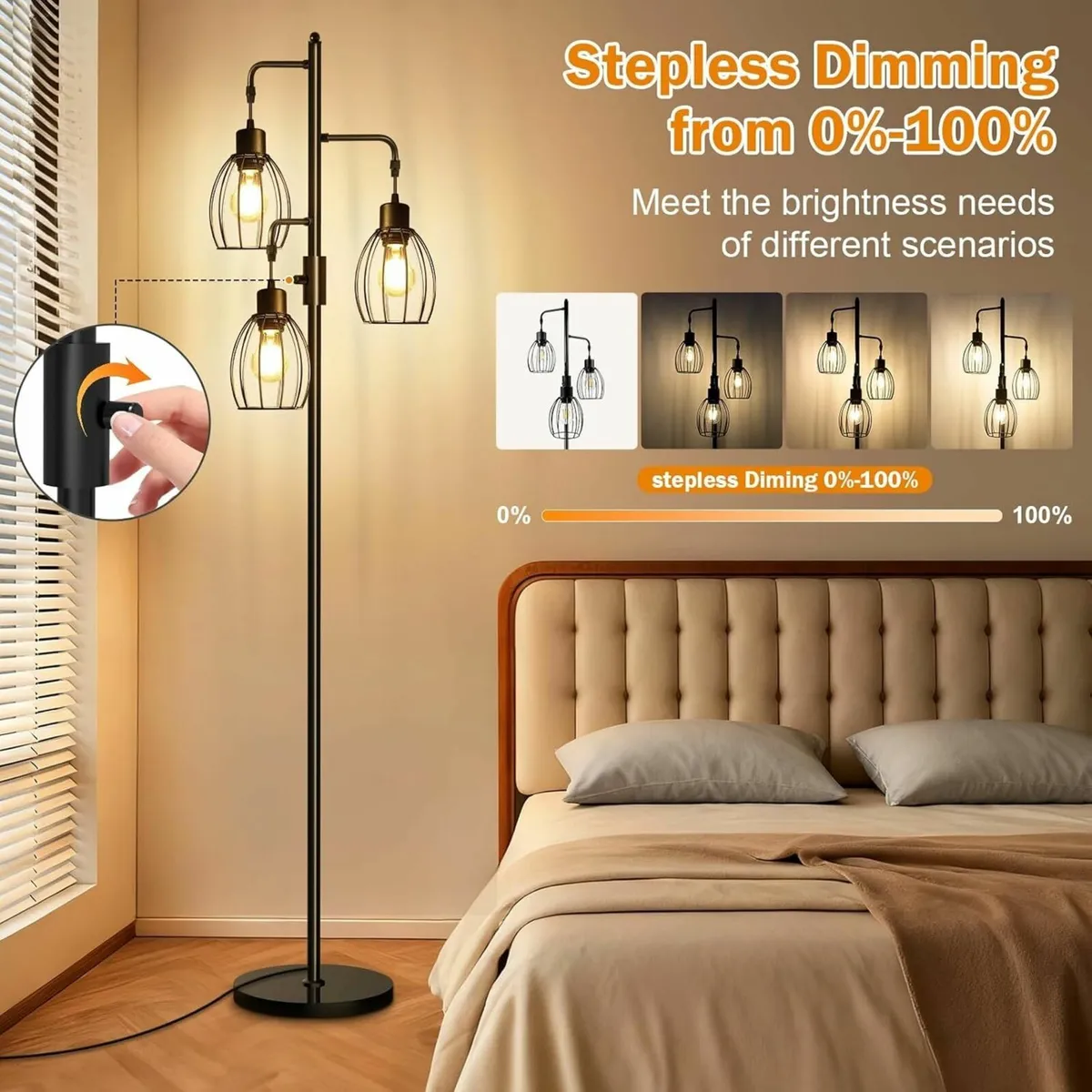 Floor Lamps for Living Room 68 Dimmable Lamp 3 x - Image 2