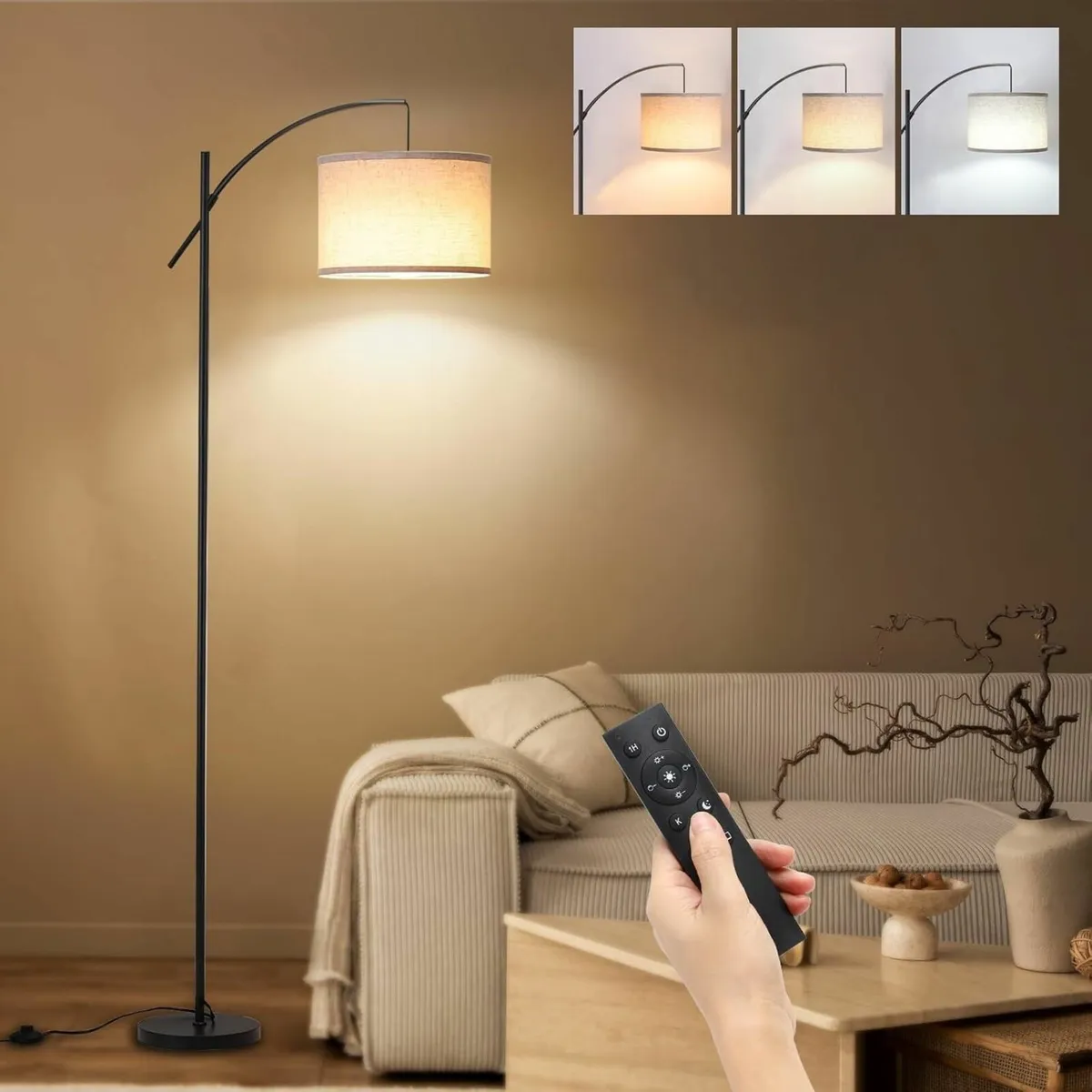 73.8'' Arc Floor Lamp with 9w Bulb Stepless - Image 1