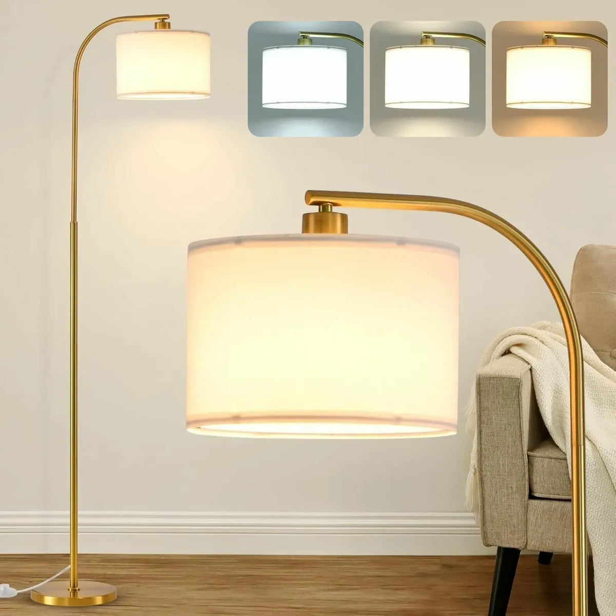 Modern Floor Lamps for Living Room 65'' Gold - Image 1