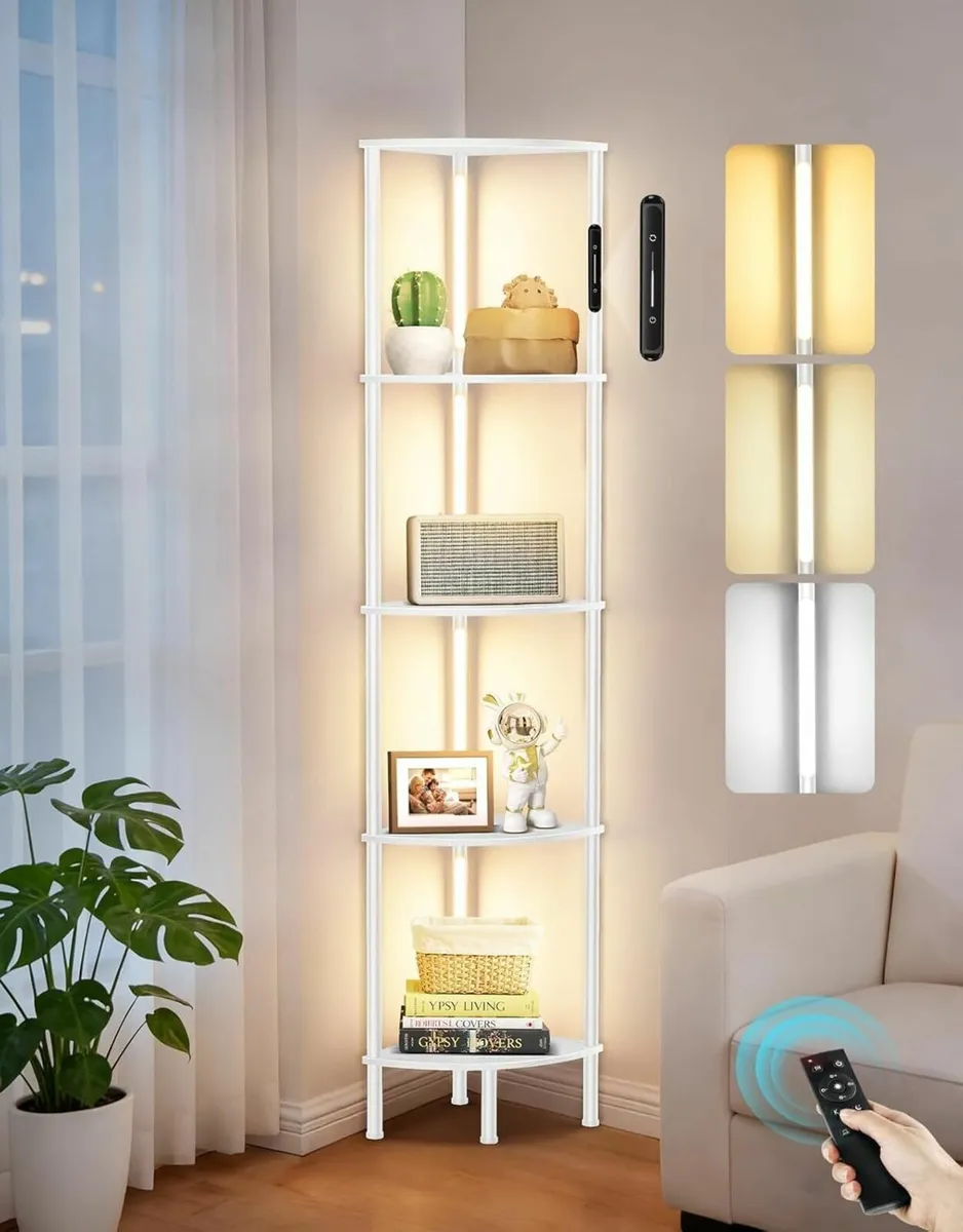 LED Floor Lamp with Shelves Touch Remote Control - Image 1