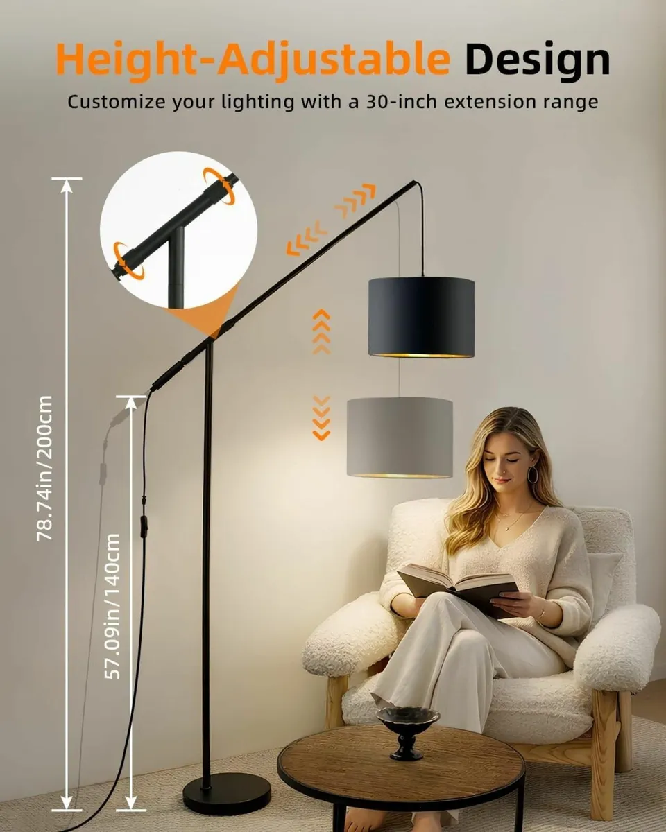 Floor Lamp 79 Modern Arc Standing Lamps with - Image 2