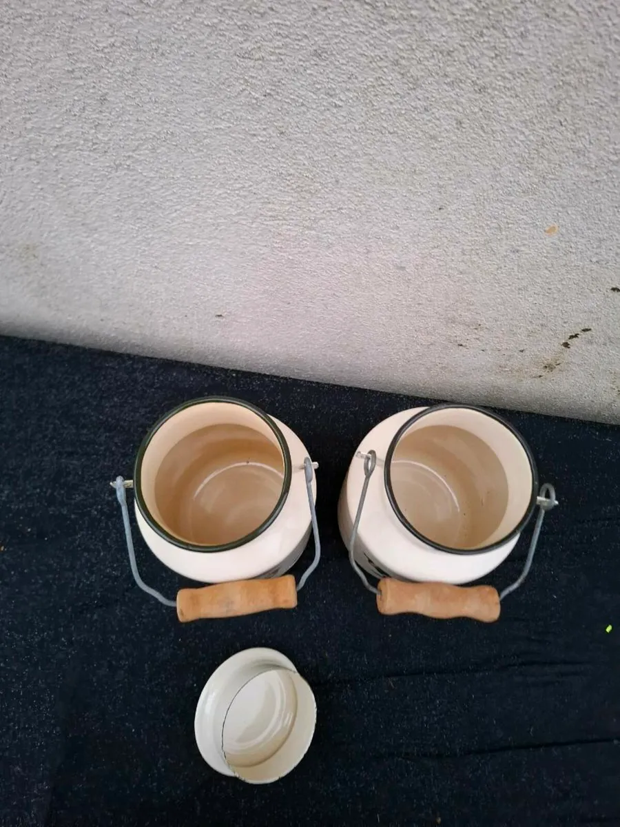 Lot of 2 small milk cans - Image 4