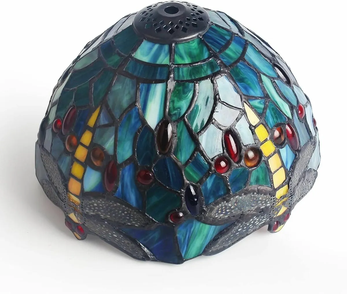 Stained Glass Lamp Table Crystal Bead Style Light - Image 3