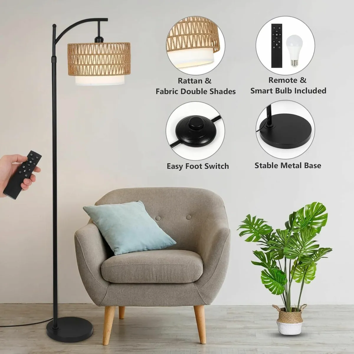 Arc Floor Lamp for Living Room Dimmable Lamps - Image 4