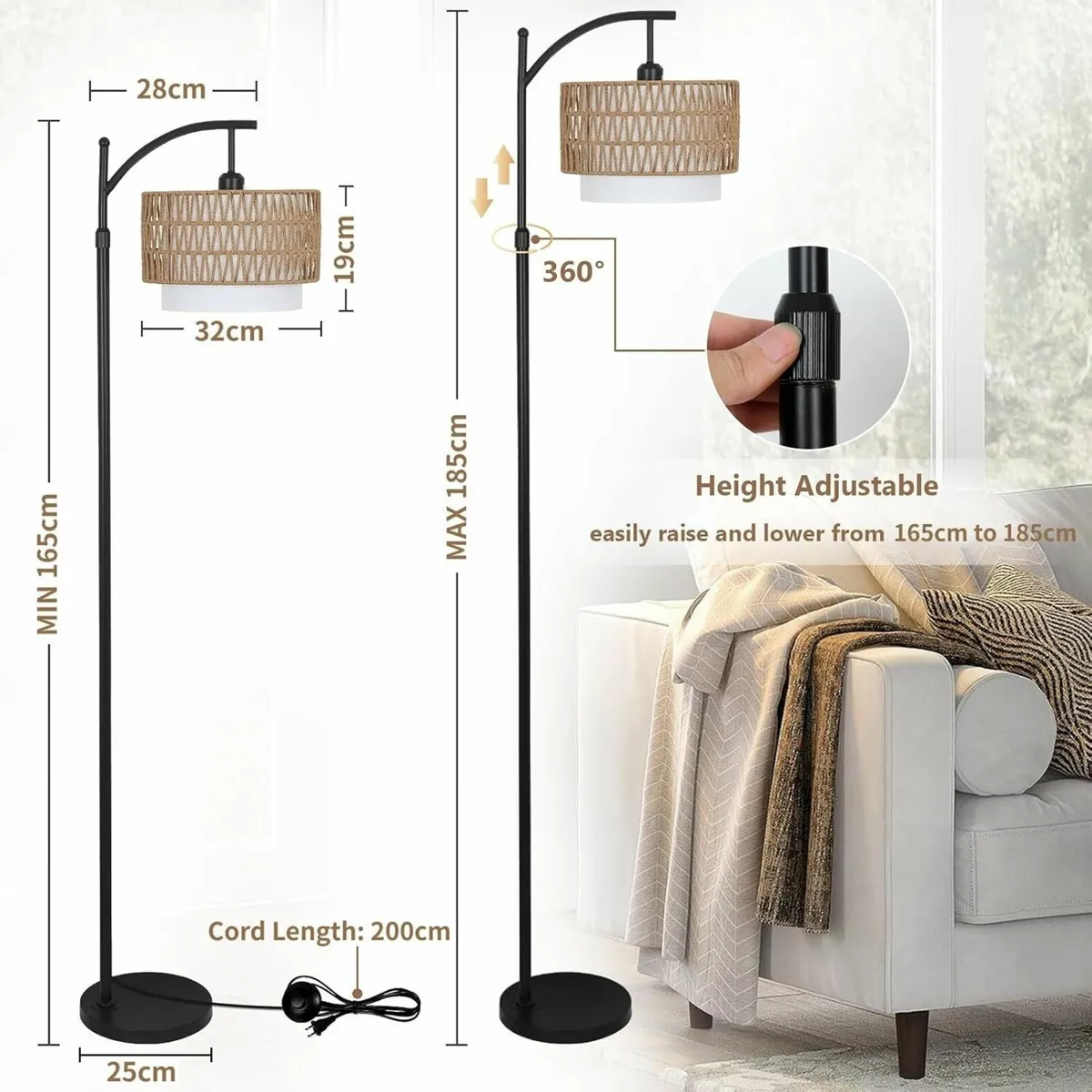 Arc Floor Lamp for Living Room Dimmable Lamps - Image 3